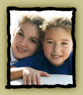 stock photo of two girls with braces